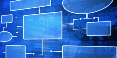 Blue abstract business diagram with copy space